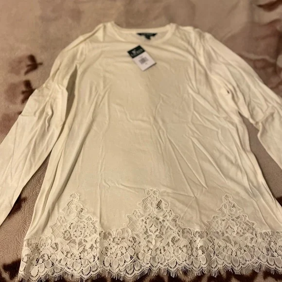 Lauren By Ralph Lauren Petite Long Sleeves With Lace - Picture 2 of 13